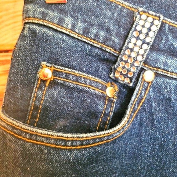 UPCYCLED HANDMADE "LAWMAN" ELEGANT MAXI DENIM & RHINESTONE SKIRT! - Picture 9 of 12